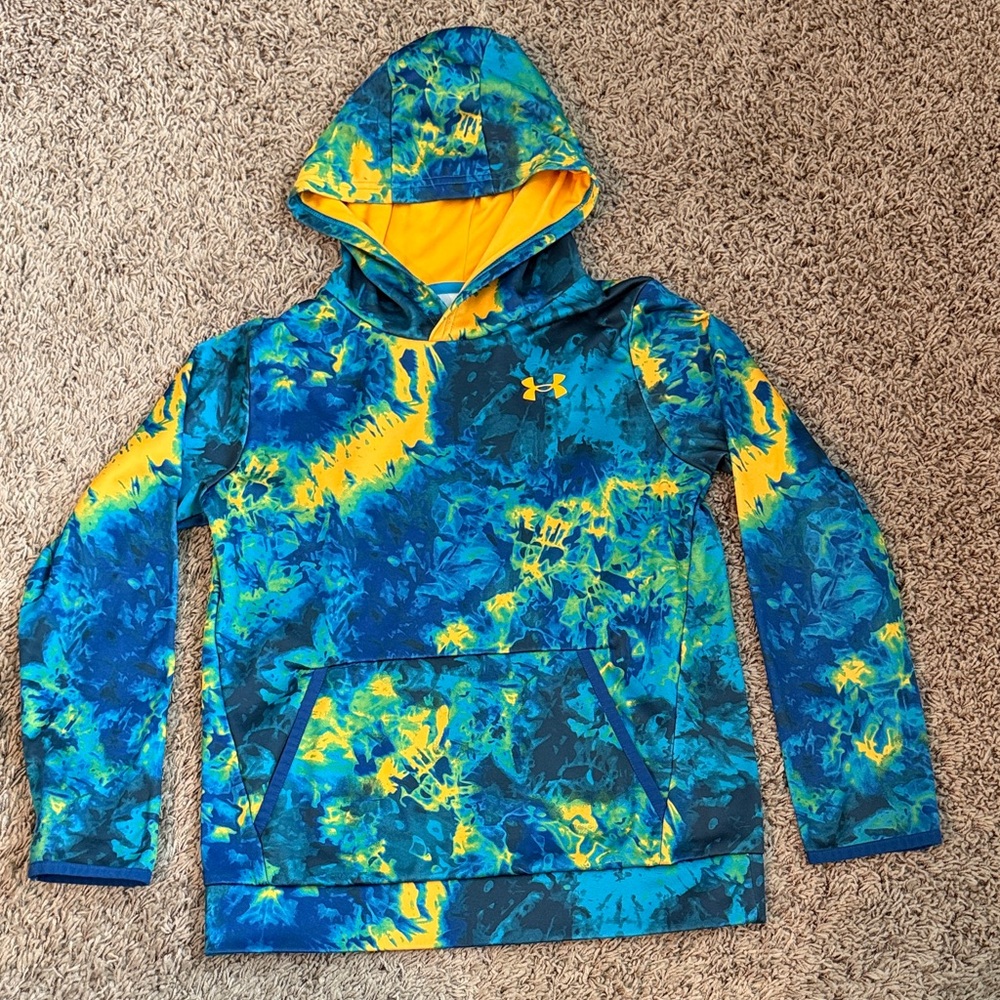 Under Armour Blue and Yellow Patterned Hoodie